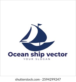Modern Sailboat Vector Logo Design for Maritime Businesses | Ocean Ship Vector Illustration for Professional Branding