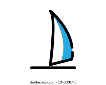 Modern sailing filled icon vector collection in stylish colors of traveling, tourism and vacation theme. Isolated on white background. - Vector