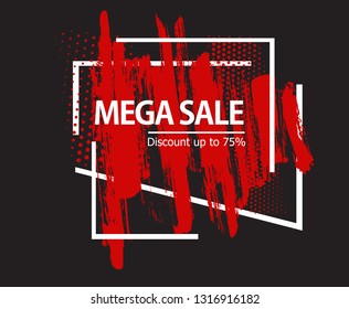 Modern Sale Abstract Vector with black Background - Vector 