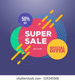 Modern Sale badge and special offer template for web and print.