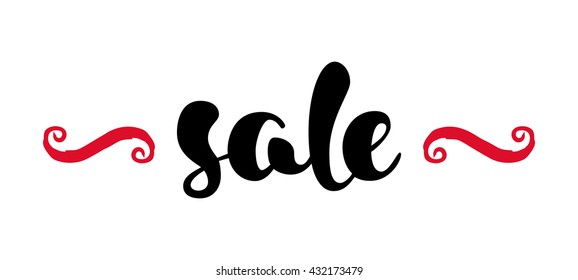 Modern SALE banner. Discount tag in red, black and white. Vector illustration.