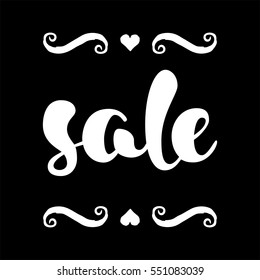 Modern SALE banner. Discount tag in black and white. Vector illustration