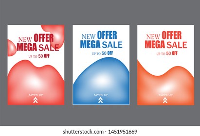 modern sale banner with dynamic fluid composition vector