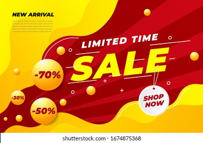 modern sale banner on wave background 3d sale banner