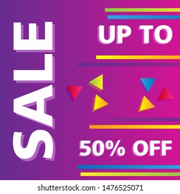 Modern Sale Banner and Poster Social Media Up to 50% off Background HD Vector.