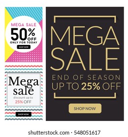 Modern Sale Banner Set, Suitable For Call To Action Button, Advertisement, E-newsletter, Web Banners, Posters and Social Media Promotions