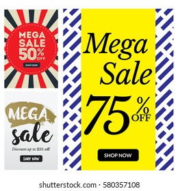 Modern Sale Banner Set, Suitable For Call To Action Button, Advertisement, E-newsletter, Web Banners, Posters and Social Media Promotions