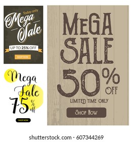 Modern Sale Banner Set, Suitable For Call To Action Button, Advertisement, E-newsletter, Web Banners, Posters and Social Media Promotions