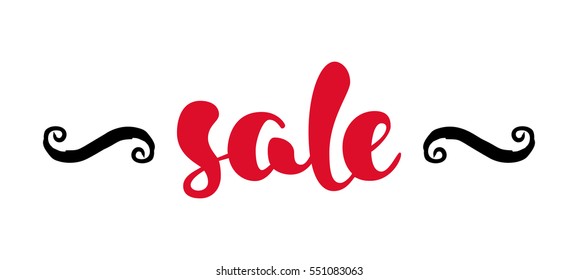 Modern SALE banner with swashes. Discount tag in red, black and white.Vector illustration