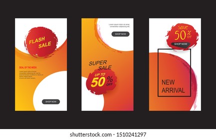 Modern sale banner web and social media. Vector abstract fluid background template. Suitable for food banner, presentation, social media stories, story, promotion, flyer, poster