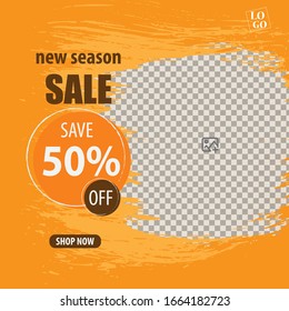 Modern Sale Banner For Web and Social Media, Vector Illustration.