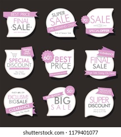 Modern sale banners and labels modern collection