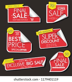 Modern sale banners and labels modern collection