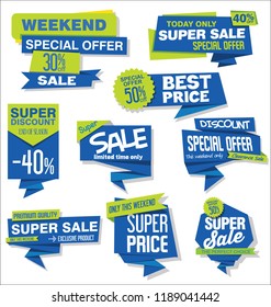 Modern sale banners and labels vector collection