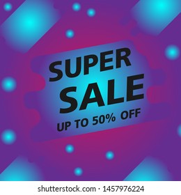 Modern Sale Gradient Banner Up to 50% Off For Retail, Market and Supermarket.