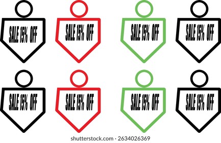 Modern sale label tag vector design in clean layout for shopping offers, discounts, and ui graphics