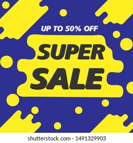 Modern Sale Poster and Banner Up to 50% Off for Social Media, Web, Website Template Background Vector.