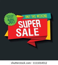 Modern sale sticker red edition vector illustration