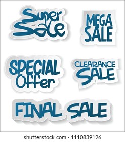 Modern sale sticker and tag collection