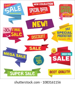 Modern sale stickers collection