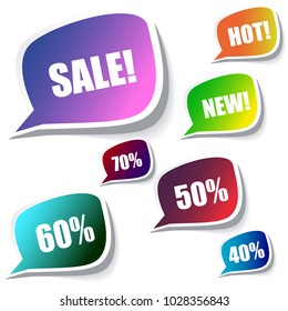 Modern sale stickers and tags collection