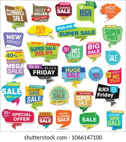 Modern sale stickers and tags colorful collection