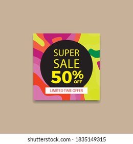 Modern Sales Banner Sosial Media Background. Sosial media template background, editable sale banner for web, poster design template, vector illustration