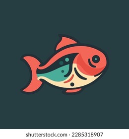 modern salmon fish vector logo