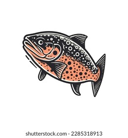 modern salmon fish vector logo