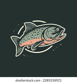 modern salmon fish vector logo