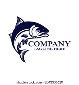 Modern salmon logo. Vector illustration