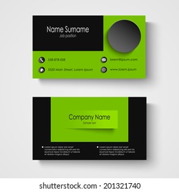 Modern sample green business card template