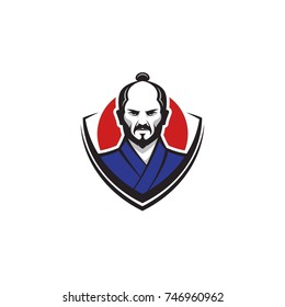 Modern samurai logo badge 