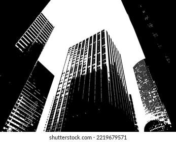 Modern San Francisco. Black and white Urban landscape. California, USA, Hand drawn sketch style. Urban sketch. Line art. Ink drawing. Vector illustration on white for postcards. Without people.