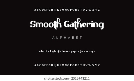 Conjunto moderno de serif san e elegante de tipografia vetorial. Ideal para título, logotipo, cartaz e etc.