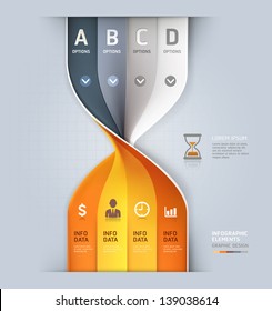 Modern sand clock spiral infographics options banner. Vector illustration. can be used for workflow layout, diagram, number options, web design. 