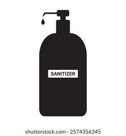 Modern Sanitizer Bottle Silhouette Vector Logo for Clean Branding