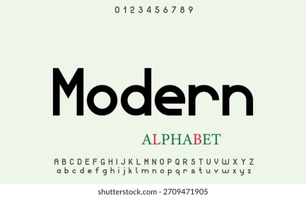 Modern Sans Serif 7 Letras de alfabeto regular fuente para logo
