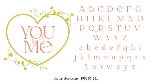 Modern sans serif elegance font. Classic minimal high contrast wedding font. Uppercase only. Vector illustration.