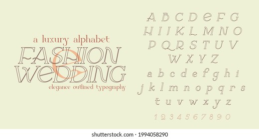 Modern sans serif elegance font. Classic minimal high contrast wedding font. Uppercase only. Vector illustration.