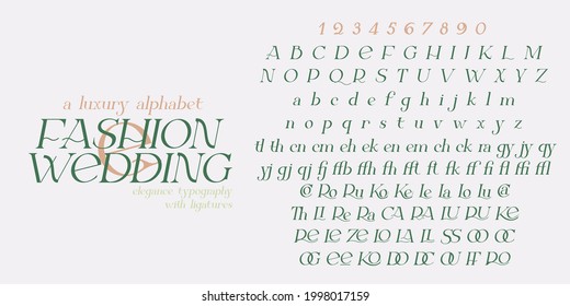 Modern sans serif elegance font. Classic minimal high contrast wedding font. Uppercase only. Vector illustration.