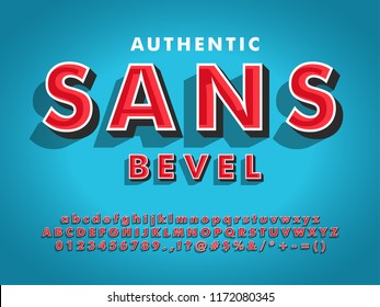 Modern Sans Serif Font With 3d Beveled 