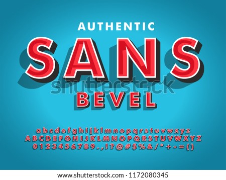 modern sans serif font with 3d beveled 