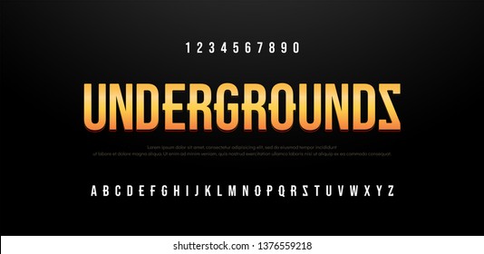 Modern sans serif font creative alphabet. Typography urban, trandy fonts undergrounds logo design. vector illustration