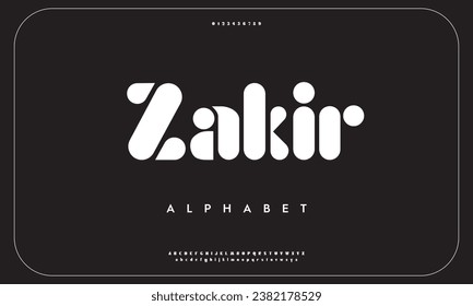 Modern sans serif font creative alphabet