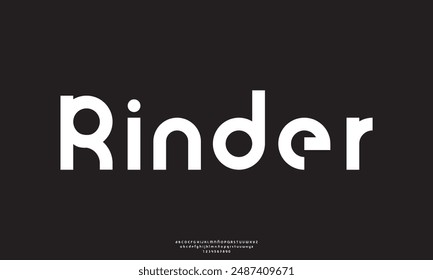 Alfabeto creativo de fuente sans serif moderna