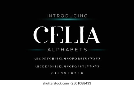 Modern sans serif font creative alphabet