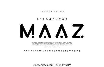 Modern sans serif font minimal design vector