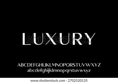 modern sans serif luxury elegant and glamour font, vector typeset