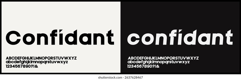 Modern sans serif vector font. Minimalist bold font. Uppercase, lowercase, and number alphabet vector font.